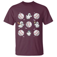 Halloween Baseball T Shirt Cute Ghost Playing Ball Gift - Wonder Print Shop