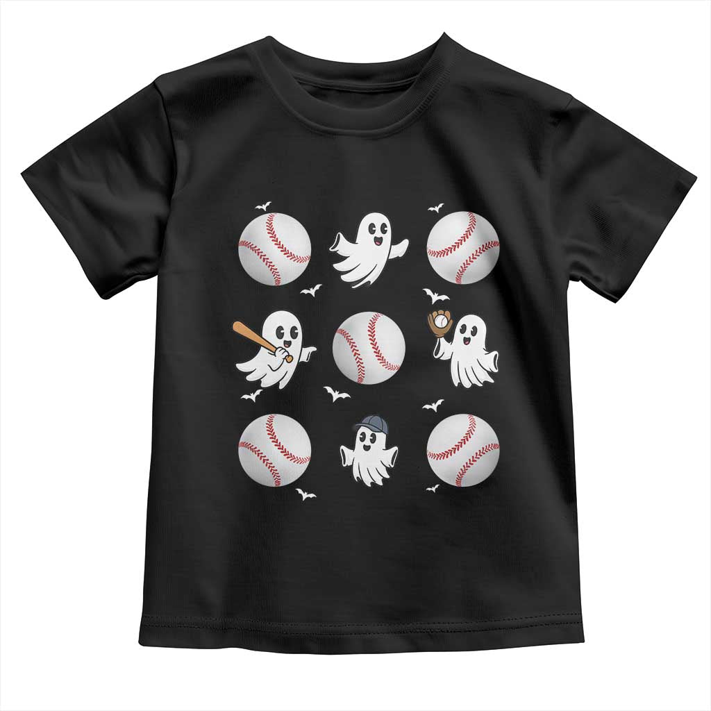 Halloween Baseball Toddler T Shirt Cute Ghost Playing Ball Gift - Wonder Print Shop