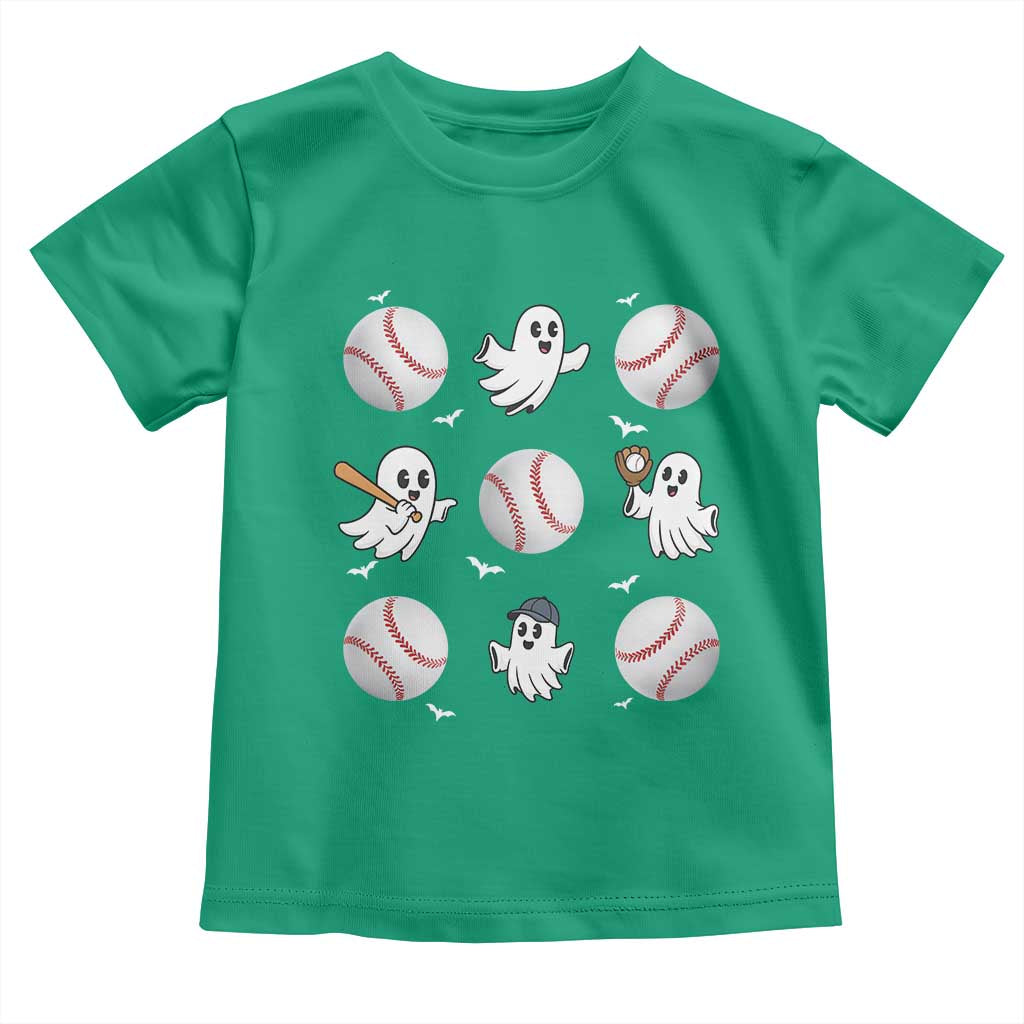 Halloween Baseball Toddler T Shirt Cute Ghost Playing Ball Gift - Wonder Print Shop