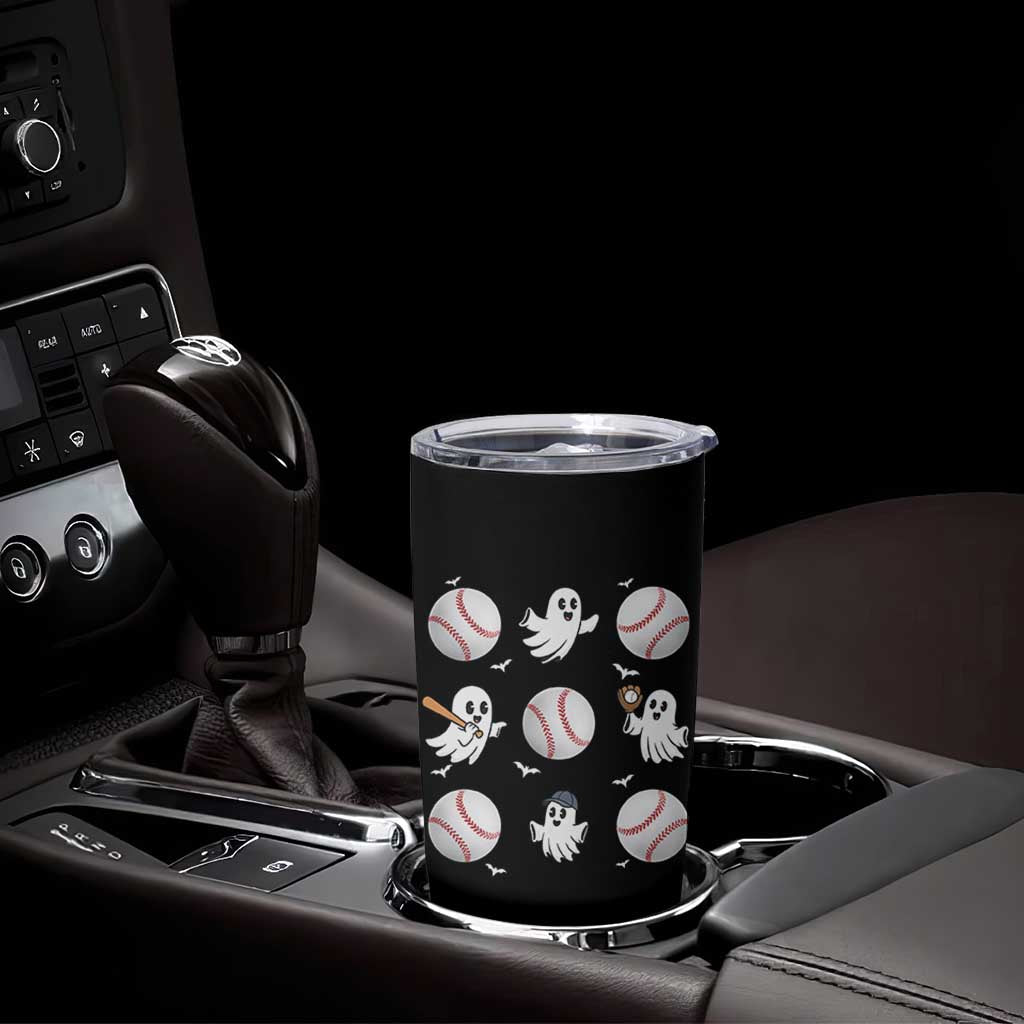Halloween Baseball Tumbler Cup Cute Ghost Playing Ball Gift