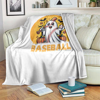 Funny Halloween Baseball Throw Blanket Cute Boo Playing Ball Gift - Wonder Print Shop