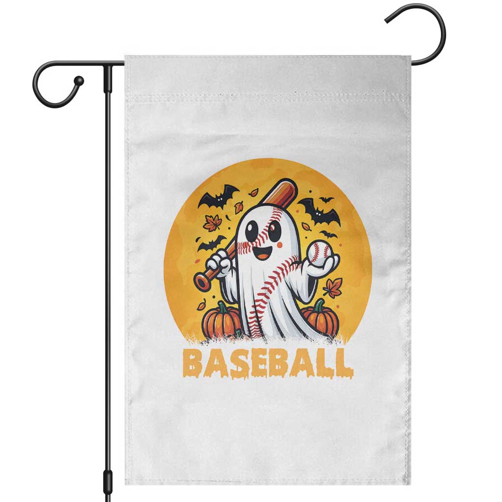 Funny Halloween Baseball Garden Flag Cute Boo Playing Ball Gift - Wonder Print Shop