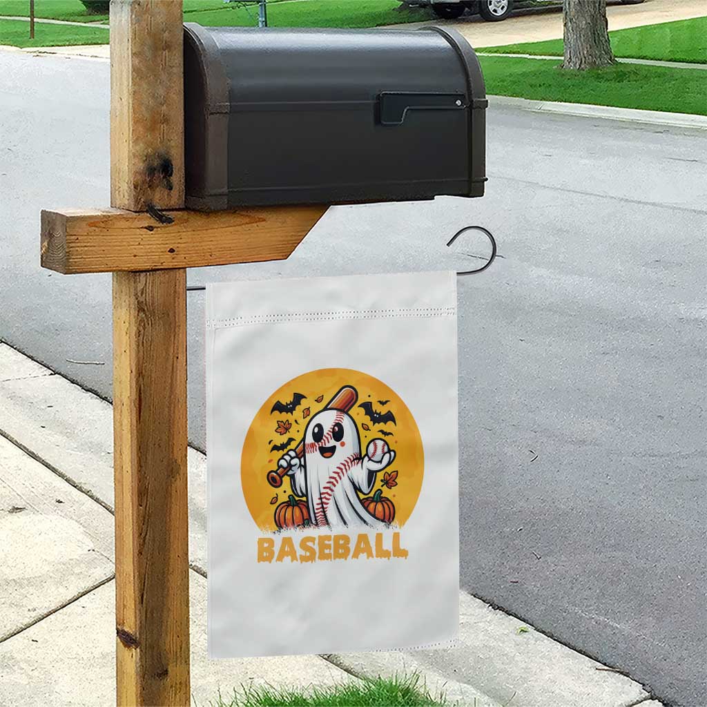 Funny Halloween Baseball Garden Flag Cute Boo Playing Ball Gift - Wonder Print Shop