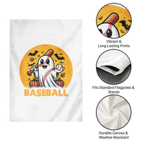 Funny Halloween Baseball Garden Flag Cute Boo Playing Ball Gift - Wonder Print Shop