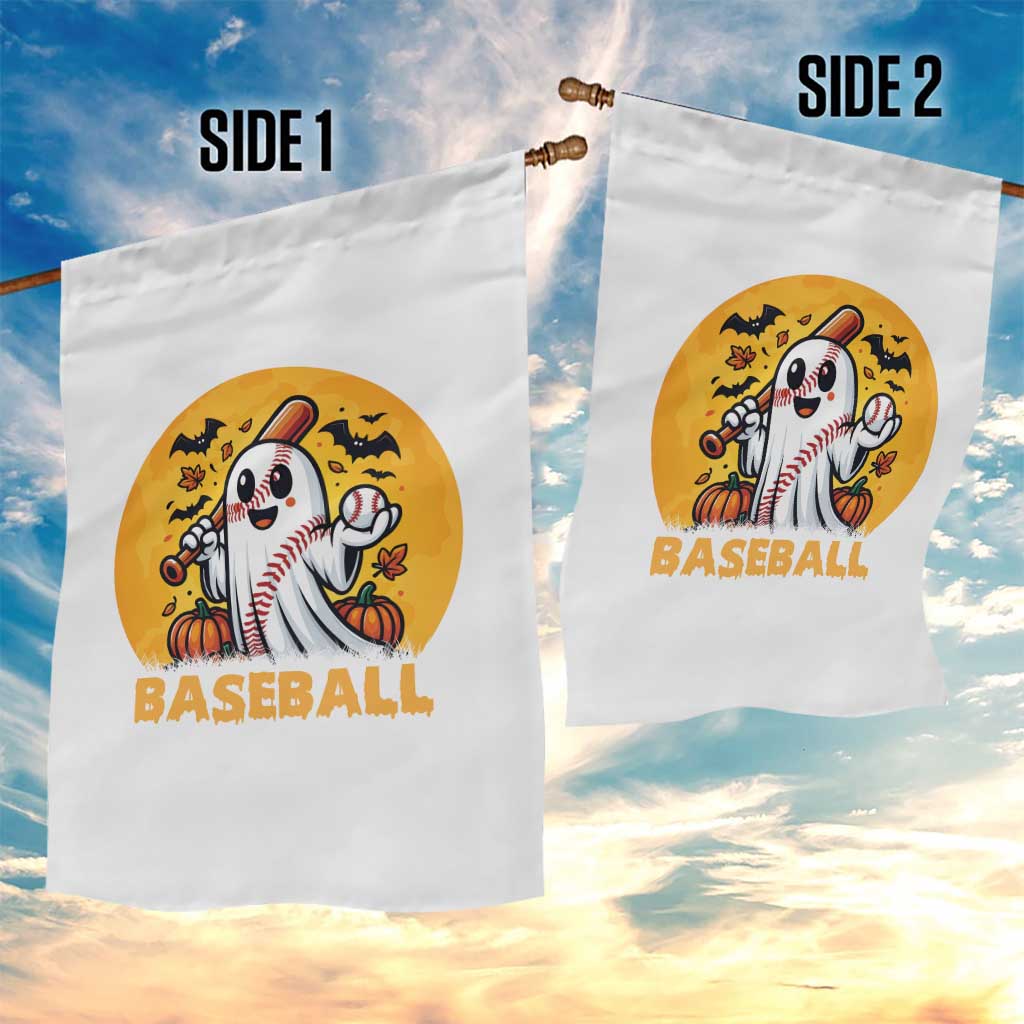Funny Halloween Baseball Garden Flag Cute Boo Playing Ball Gift - Wonder Print Shop