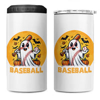 Funny Halloween Baseball 4 in 1 Can Cooler Tumbler Cute Boo Playing Ball Gift
