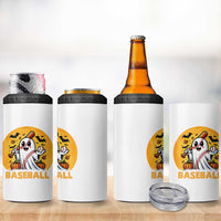 Funny Halloween Baseball 4 in 1 Can Cooler Tumbler Cute Boo Playing Ball Gift