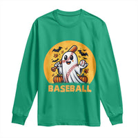 Funny Halloween Baseball Long Sleeve Shirt Cute Boo Playing Ball Gift - Wonder Print Shop