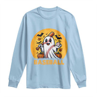 Funny Halloween Baseball Long Sleeve Shirt Cute Boo Playing Ball Gift - Wonder Print Shop