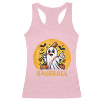Funny Halloween Baseball Racerback Tank Top Cute Boo Playing Ball Gift - Wonder Print Shop