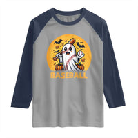 Funny Halloween Baseball Raglan Shirt Cute Boo Playing Ball Gift - Wonder Print Shop