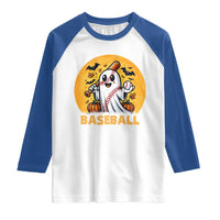 Funny Halloween Baseball Raglan Shirt Cute Boo Playing Ball Gift - Wonder Print Shop