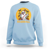 Funny Halloween Baseball Sweatshirt Cute Boo Playing Ball Gift - Wonder Print Shop
