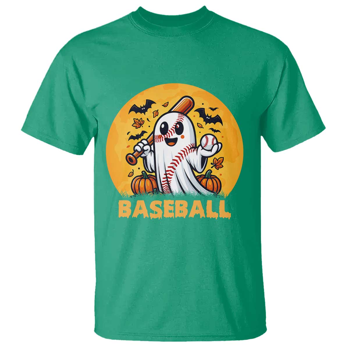 Funny Halloween Baseball T Shirt Cute Boo Playing Ball Gift - Wonder Print Shop