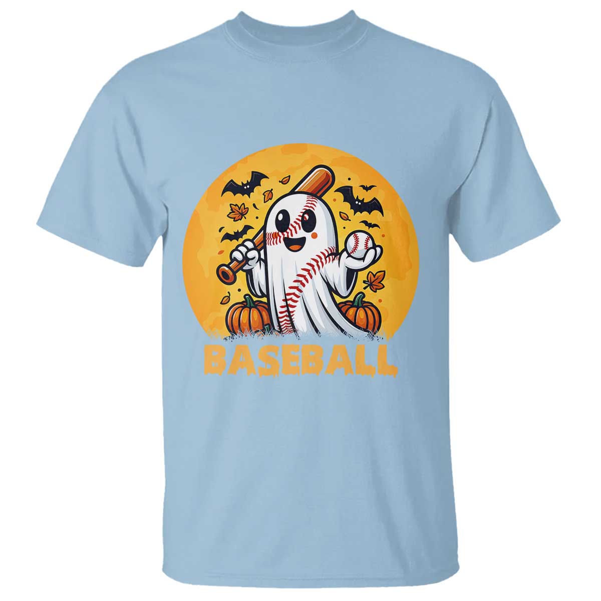 Funny Halloween Baseball T Shirt Cute Boo Playing Ball Gift - Wonder Print Shop
