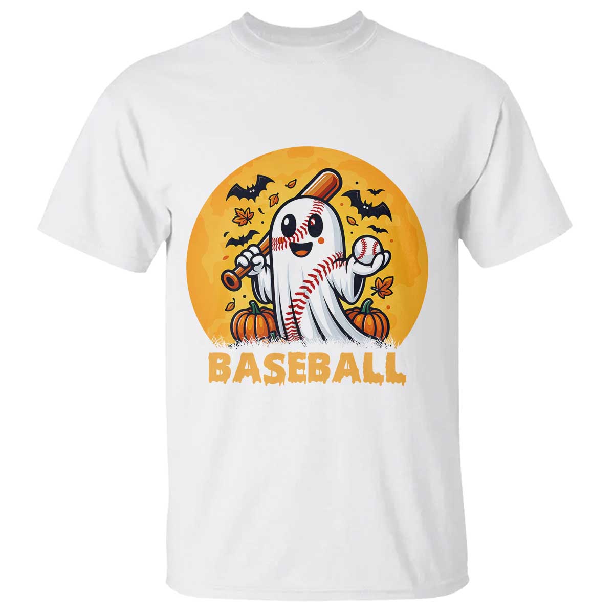 Funny Halloween Baseball T Shirt Cute Boo Playing Ball Gift - Wonder Print Shop