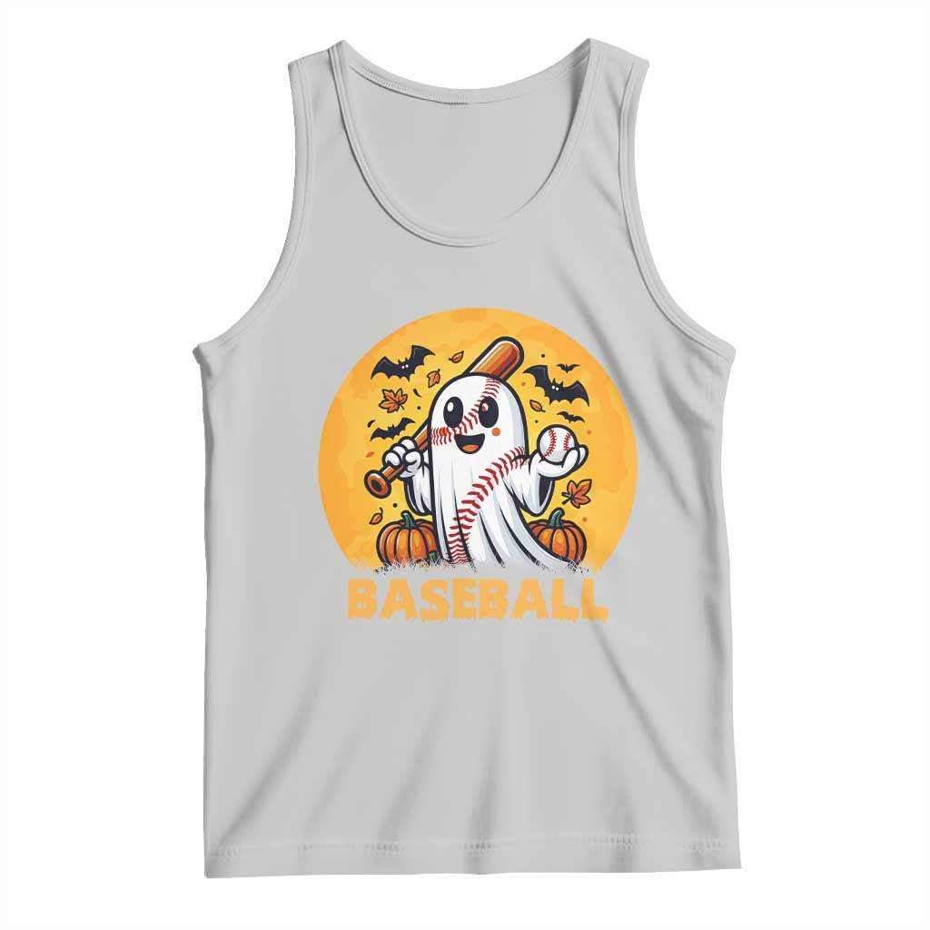 Funny Halloween Baseball Tank Top Cute Boo Playing Ball Gift - Wonder Print Shop