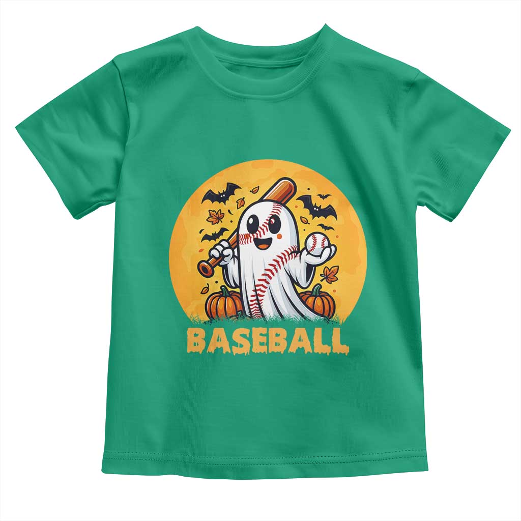 Funny Halloween Baseball Toddler T Shirt Cute Boo Playing Ball Gift - Wonder Print Shop