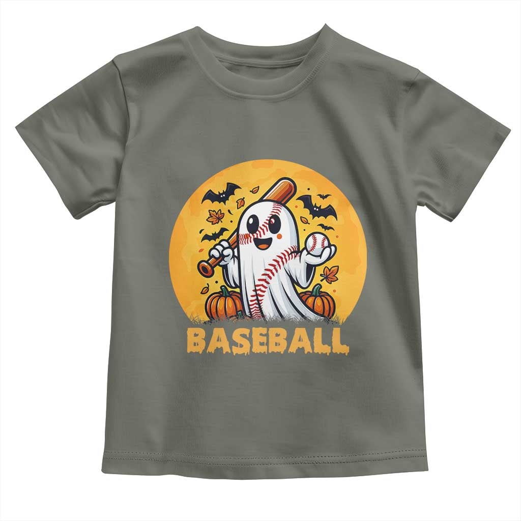 Funny Halloween Baseball Toddler T Shirt Cute Boo Playing Ball Gift - Wonder Print Shop