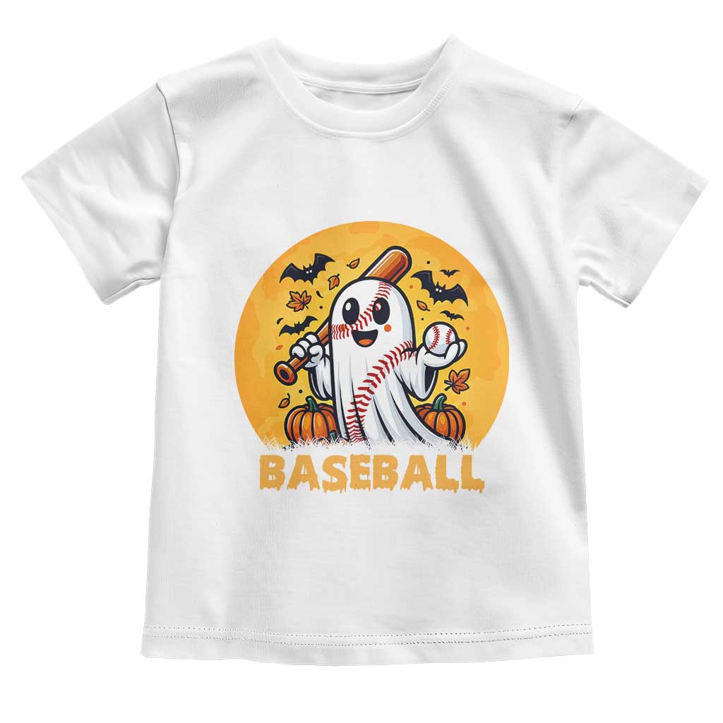 Funny Halloween Baseball Toddler T Shirt Cute Boo Playing Ball Gift - Wonder Print Shop