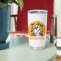 Funny Halloween Baseball Tumbler Cup Cute Boo Playing Ball Gift