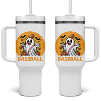 Funny Halloween Baseball Tumbler With Handle Cute Boo Playing Ball Gift