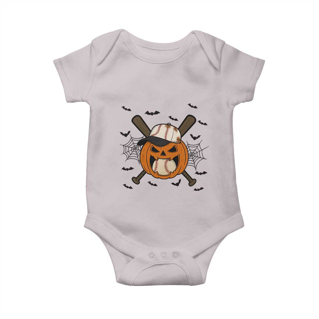 Creepy Jack O Lantern Baseball Baby Onesie Halloween Gift - Wonder Print Shop