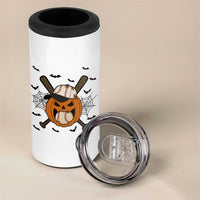 Creepy Jack O Lantern Baseball 4 in 1 Can Cooler Tumbler Halloween Gift