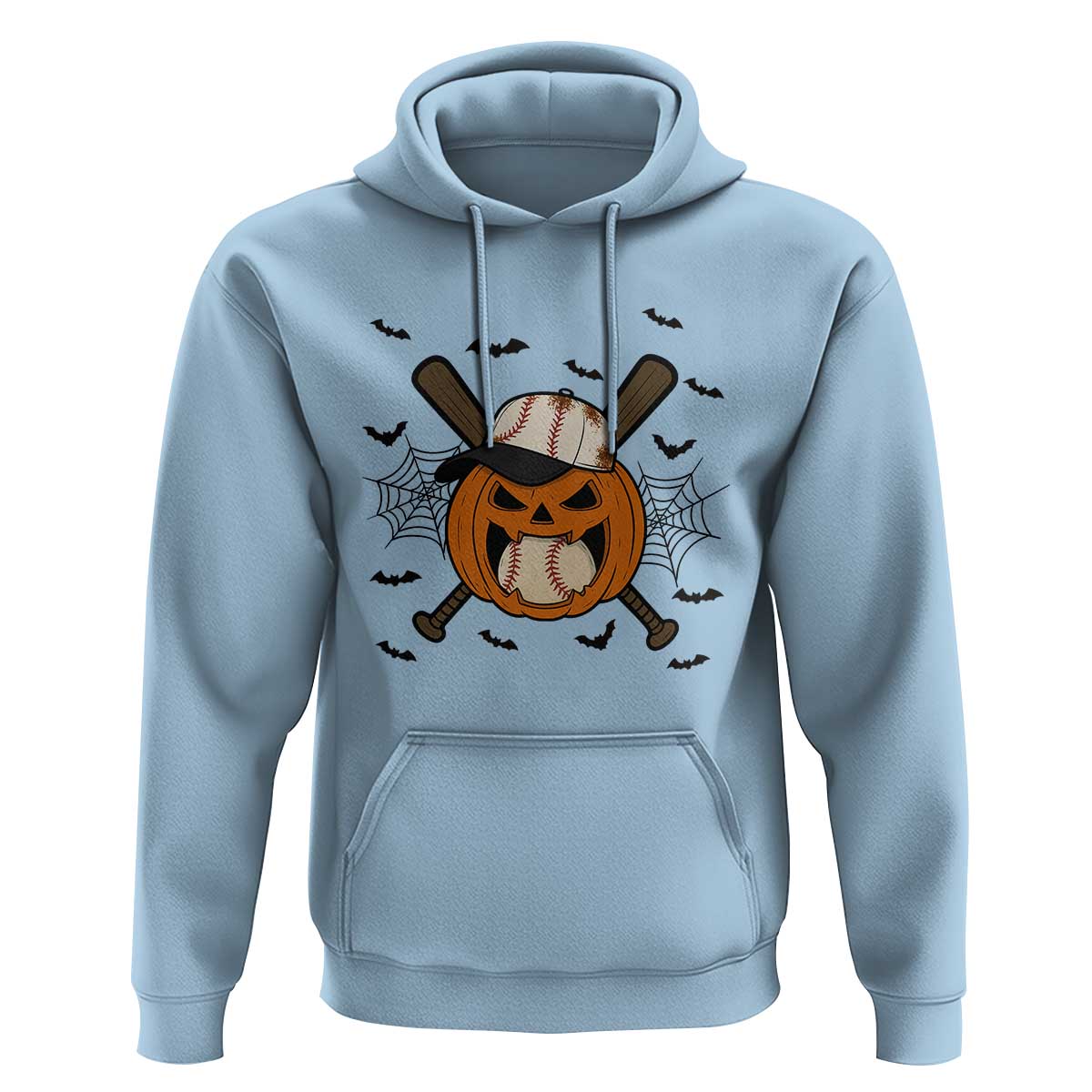 Creepy Jack O Lantern Baseball Hoodie Halloween Gift - Wonder Print Shop