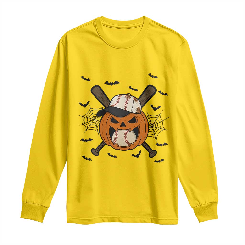 Creepy Jack O Lantern Baseball Long Sleeve Shirt Halloween Gift - Wonder Print Shop