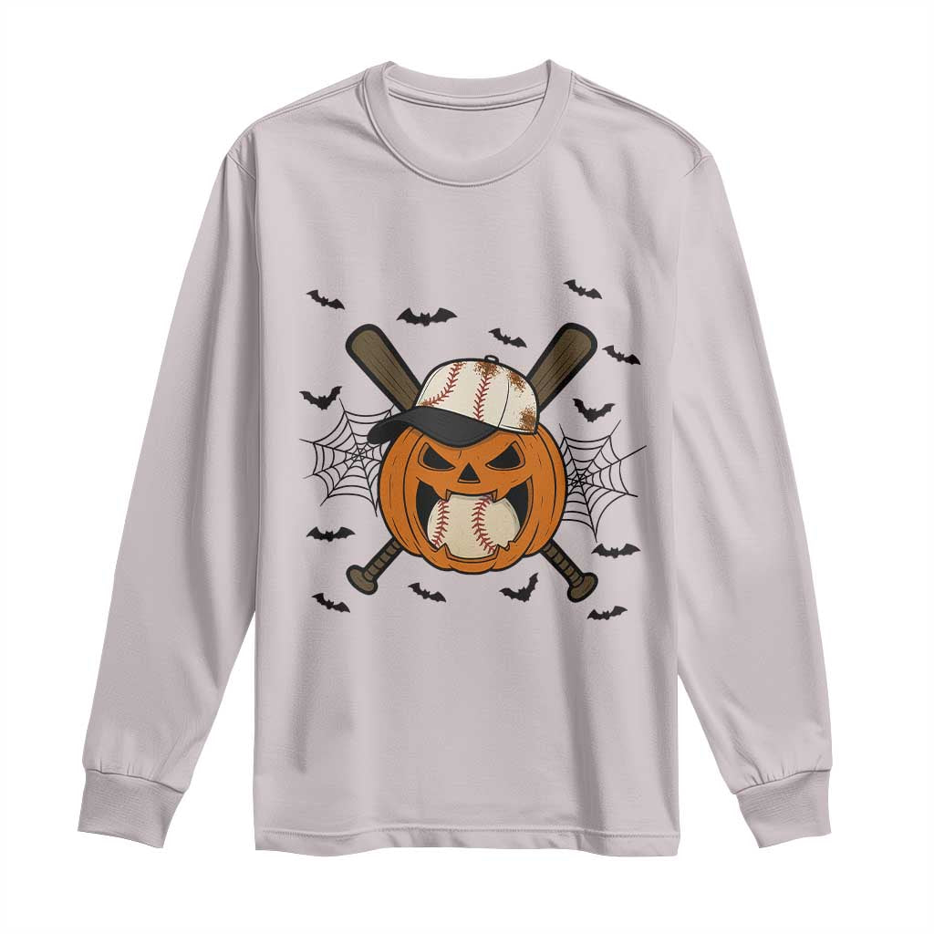 Creepy Jack O Lantern Baseball Long Sleeve Shirt Halloween Gift - Wonder Print Shop