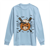 Creepy Jack O Lantern Baseball Long Sleeve Shirt Halloween Gift - Wonder Print Shop