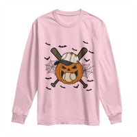 Creepy Jack O Lantern Baseball Long Sleeve Shirt Halloween Gift - Wonder Print Shop