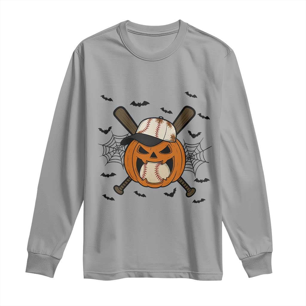 Creepy Jack O Lantern Baseball Long Sleeve Shirt Halloween Gift - Wonder Print Shop