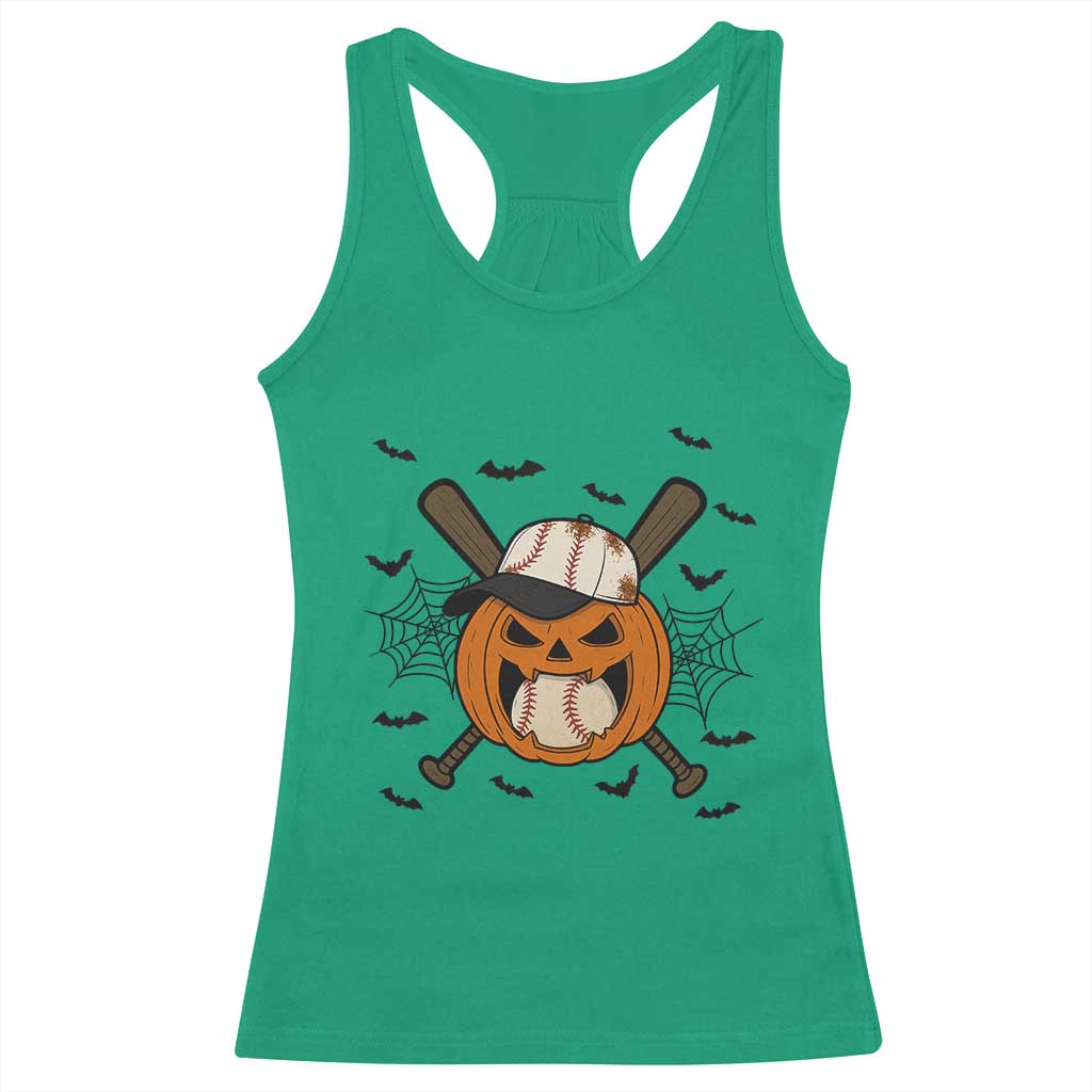Creepy Jack O Lantern Baseball Racerback Tank Top Halloween Gift - Wonder Print Shop
