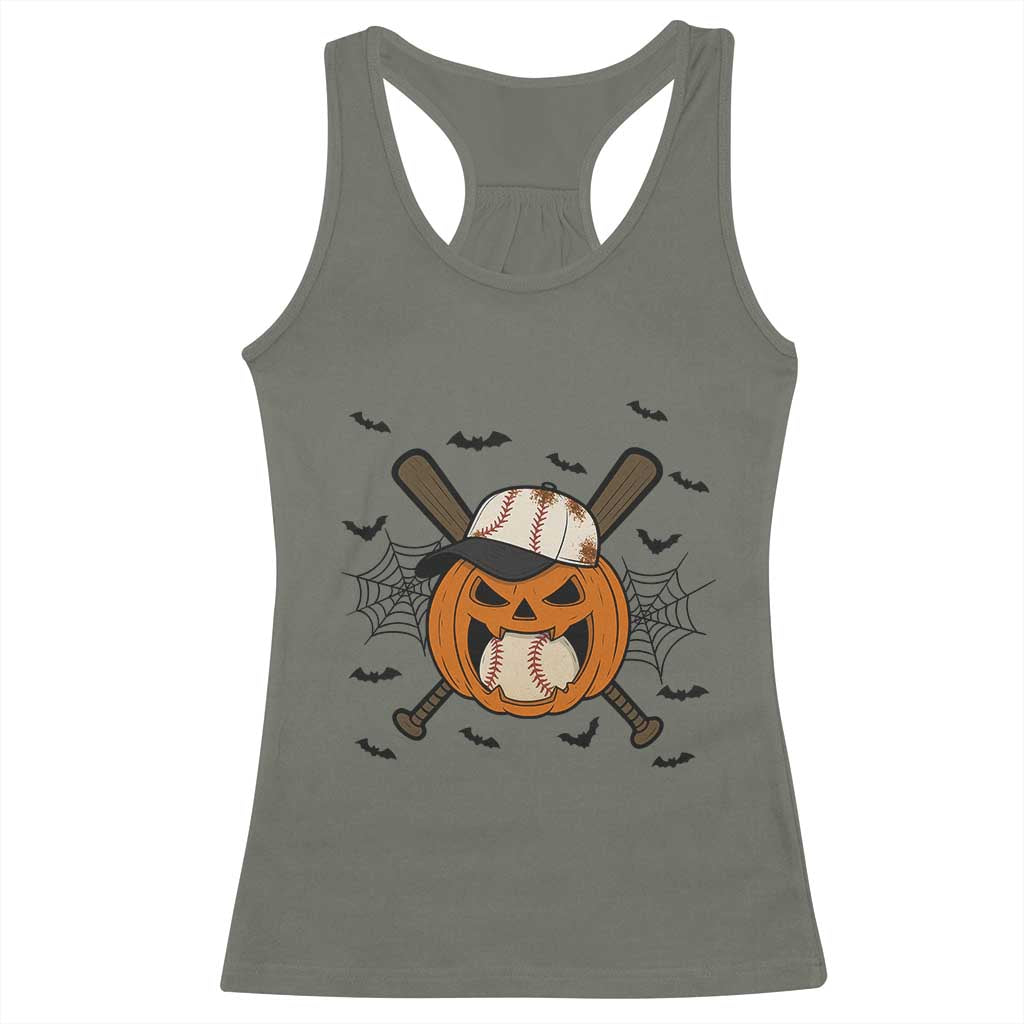 Creepy Jack O Lantern Baseball Racerback Tank Top Halloween Gift - Wonder Print Shop