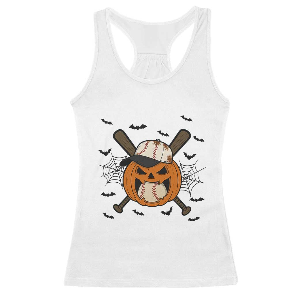 Creepy Jack O Lantern Baseball Racerback Tank Top Halloween Gift - Wonder Print Shop