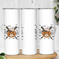 Creepy Jack O Lantern Baseball Skinny Tumbler Halloween Gift