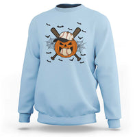 Creepy Jack O Lantern Baseball Sweatshirt Halloween Gift - Wonder Print Shop
