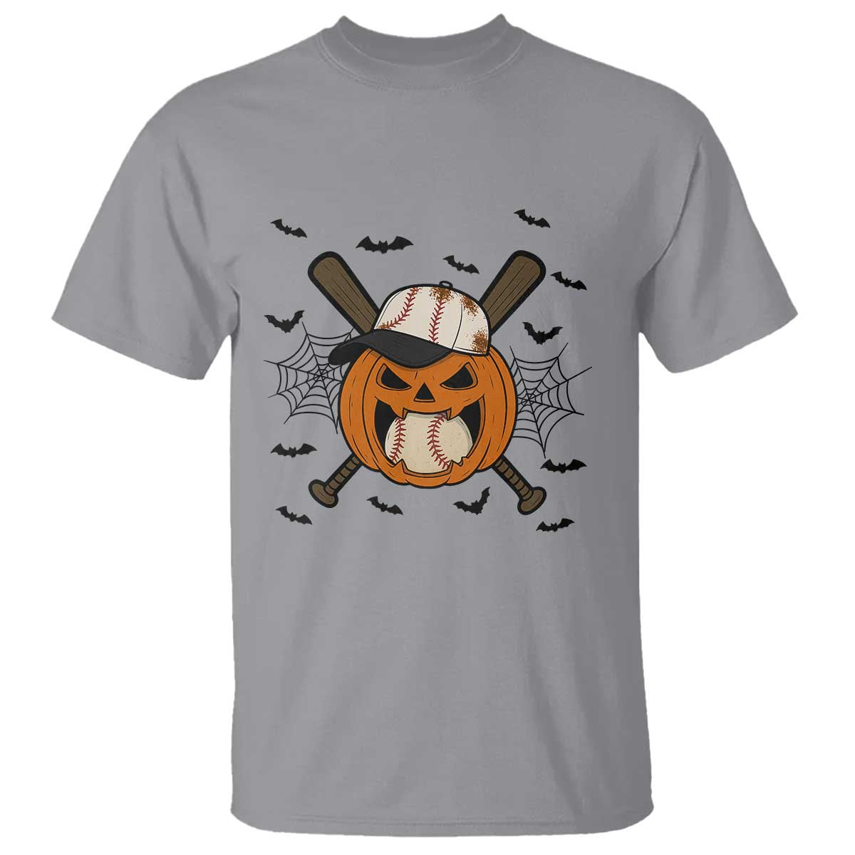 Creepy Jack O Lantern Baseball T Shirt Halloween Gift - Wonder Print Shop