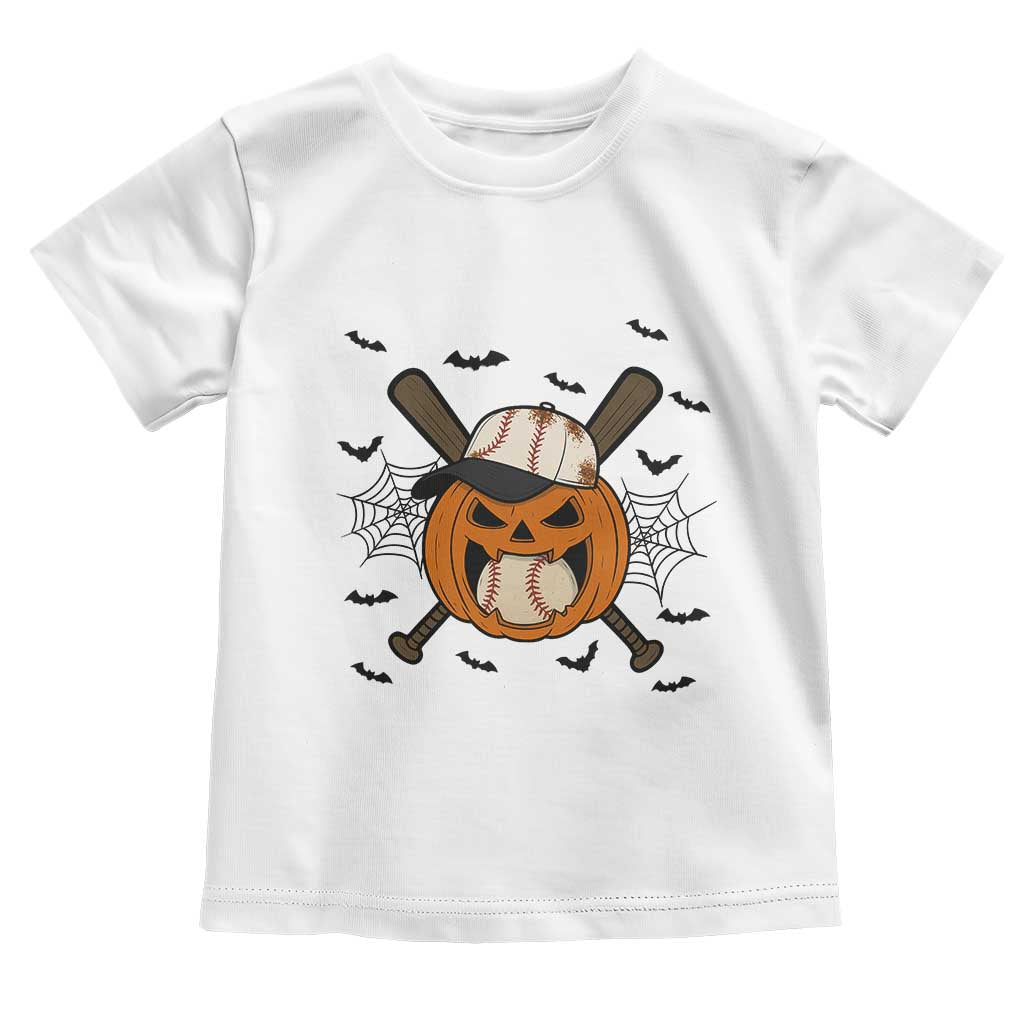Creepy Jack O Lantern Baseball Toddler T Shirt Halloween Gift - Wonder Print Shop