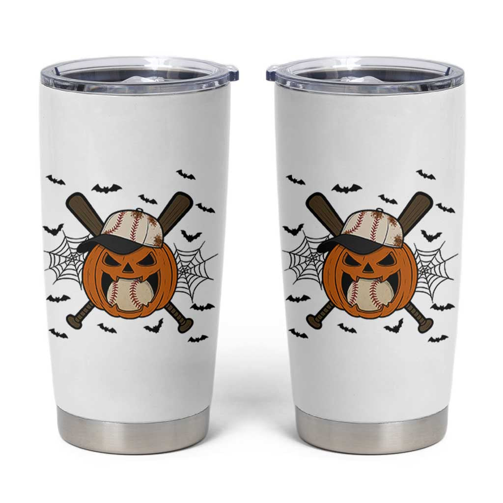 Creepy Jack O Lantern Baseball Tumbler Cup Halloween Gift