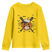 Creepy Jack O Lantern Baseball Youth Sweatshirt Halloween Gift - Wonder Print Shop