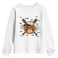 Creepy Jack O Lantern Baseball Youth Sweatshirt Halloween Gift - Wonder Print Shop