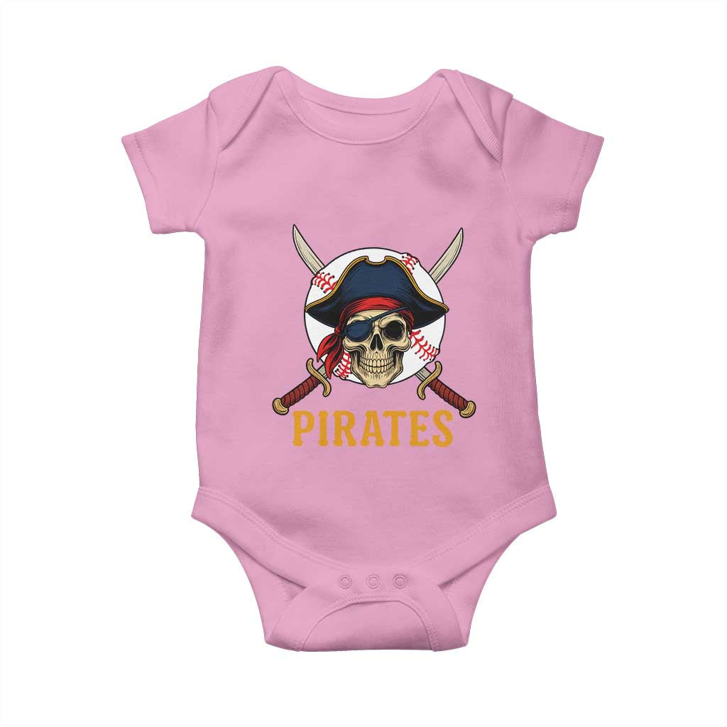 Pirates Baseball Baby Onesie Skeleton Sport Lover Gift - Wonder Print Shop
