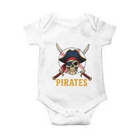 Pirates Baseball Baby Onesie Skeleton Sport Lover Gift - Wonder Print Shop