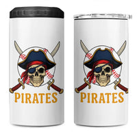Pirates Baseball 4 in 1 Can Cooler Tumbler Skeleton Sport Lover Gift
