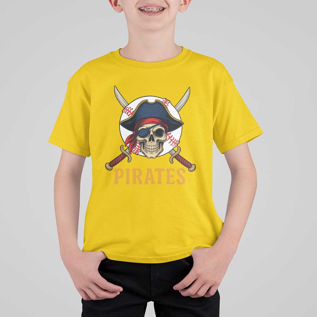 Pirates Baseball T Shirt For Kid Skeleton Sport Lover Gift - Wonder Print Shop