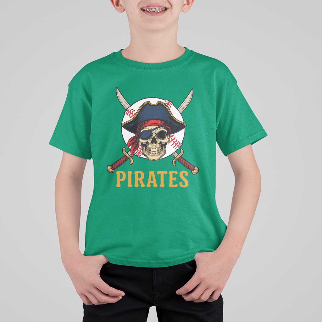 Pirates Baseball T Shirt For Kid Skeleton Sport Lover Gift - Wonder Print Shop