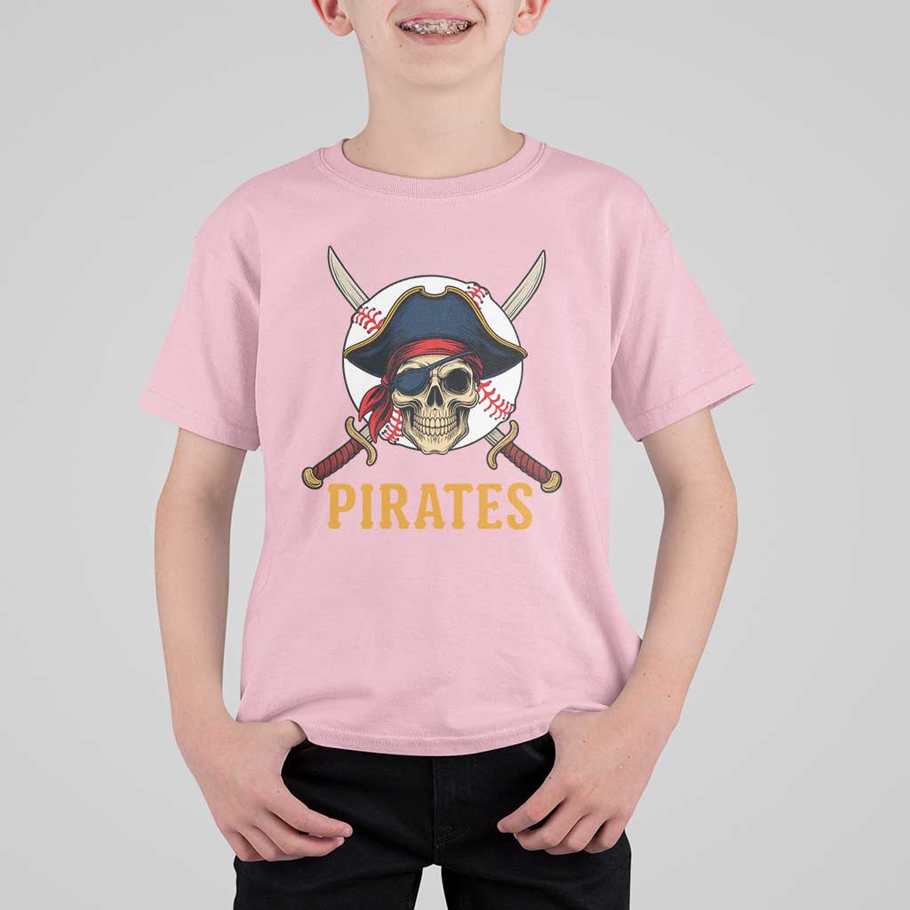Pirates Baseball T Shirt For Kid Skeleton Sport Lover Gift - Wonder Print Shop